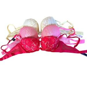 Victoria's Secret Bra‎ Bundle 32C/34B Bombshell Dream Angels Very Sexy Lace Mesh